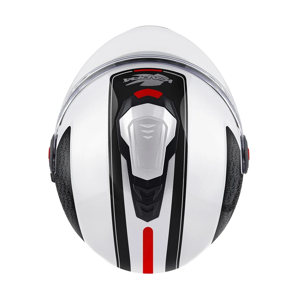 Casco Jet Kappa HKKV35FD Glossy White Black Red - immagine 2