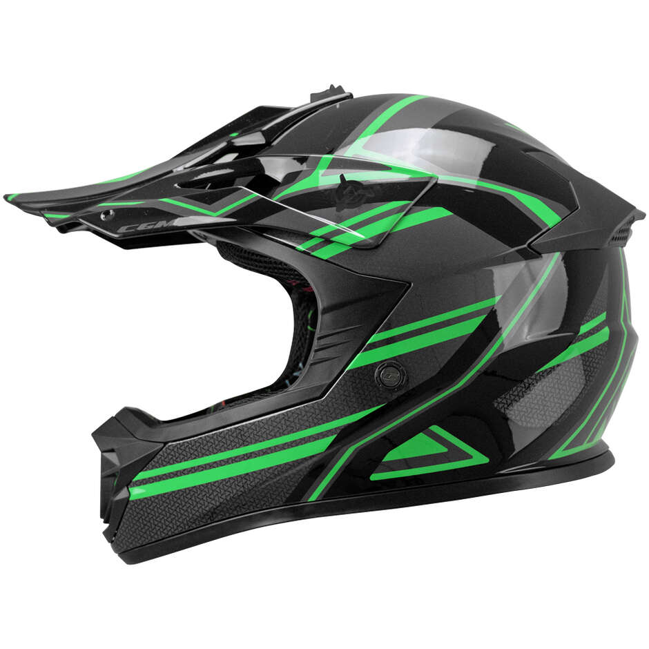 Casco Cross CGM 267G Dirt X Fury Nero Grigio Verde - immagine 2