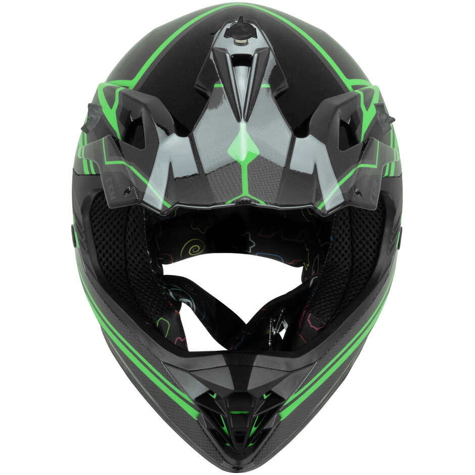 Casco Cross CGM 267G Dirt X Fury Nero Grigio Verde - immagine 4