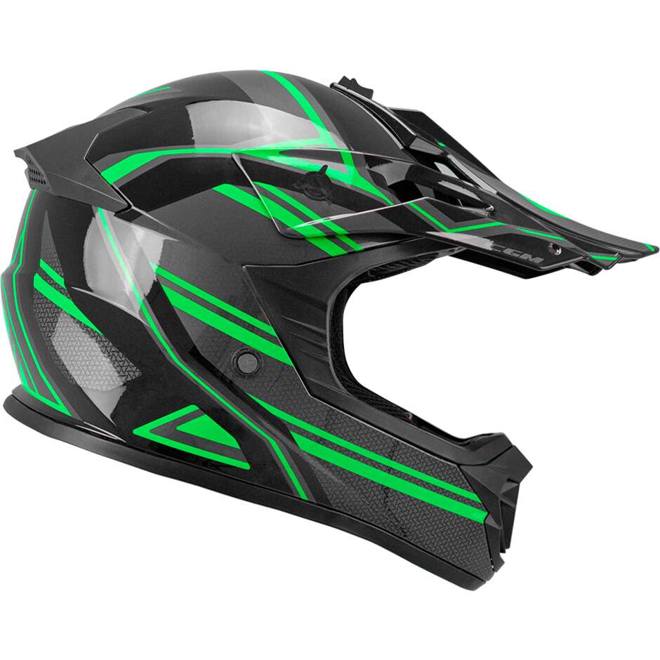 Casco Cross CGM 267G Dirt X Fury Nero Grigio Verde - immagine 5